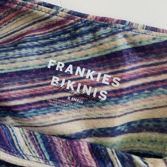 Frankies Bikinis Jenna Shimmy Metallic Stripes Swim‎ Bikini Bottoms Womens XS - Picture 5 of 5